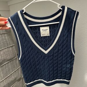 Abercrombie Blue Cable Knit Sweater Vest